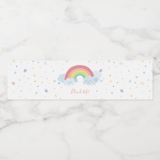 PARTIJ DRINK kleurrijke leuke partij pastel kleure Waterfles Etiket (Enkel label)