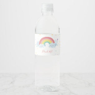 PARTIJ DRINK kleurrijke leuke partij pastel kleure Waterfles Etiket