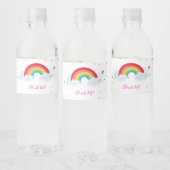 PARTIJ DRINK kleurrijke pret regenboog heldere kle Waterfles Etiket (Flessen)
