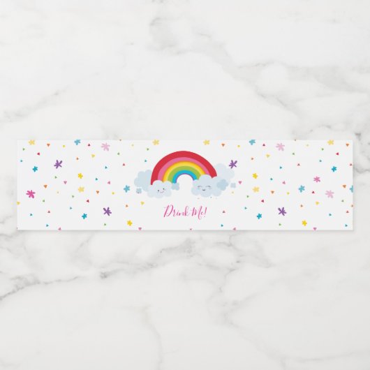 PARTIJ DRINK kleurrijke pret regenboog heldere kle Waterfles Etiket (Enkel label)