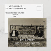 PARTIJ DRINK PARTIJ  TEMPERANTIESTAND UITNODIGING BRIEFKAART (Voorkant / Achterkant)