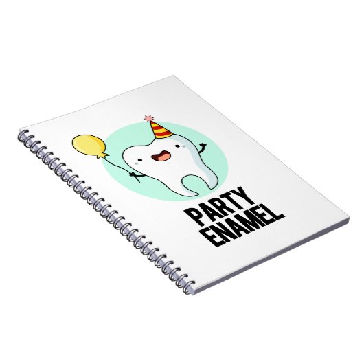 Partij Enamel Funny Tooth Pun Notitieboek (Rechterzijde)