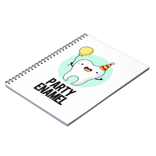 Partij Enamel Funny Tooth Pun Notitieboek (Linkerzijde)