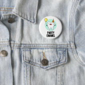 Partij Enamel Funny Tooth Pun Ronde Button 5,7 Cm (In situ)
