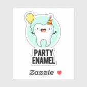 Partij Enamel Funny Tooth Pun Sticker (Vel)