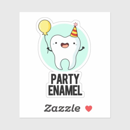 Partij Enamel Funny Tooth Pun Sticker (Vel)