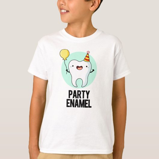 Partij Enamel Funny Tooth Pun T-shirt (Voorkant)