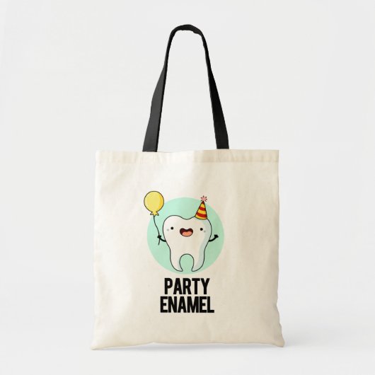 Partij Enamel Funny Tooth Pun Tote Bag (Voorkant)
