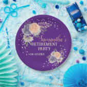 PARTIJ Floral Peony Roos Paars Papieren Bordje (Feest)