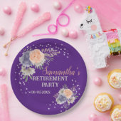 PARTIJ Floral Peony Roos Paars Papieren Bordje (Feest)