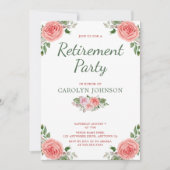 PARTIJ Floral Roos Roze groene uitnodiging (Voorkant)