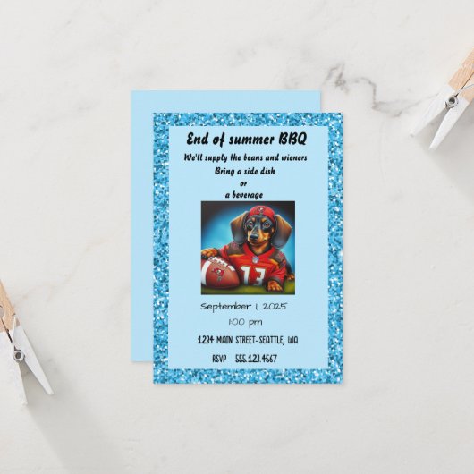 Partij football kaart (Voorkant / Achterkant in situ)