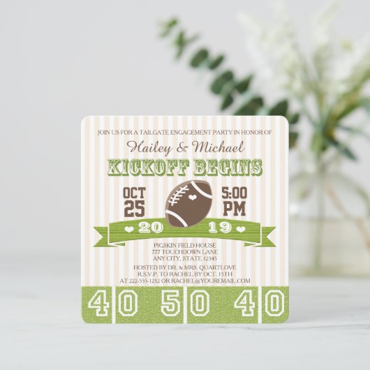 PARTIJ football TAILGATE ENGAGEMENT Kaart (Staand voorkant)