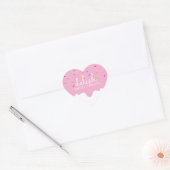 PARTIJ FROST DRIPS Knap sprinkelt roze hart Hart Sticker (Envelop)
