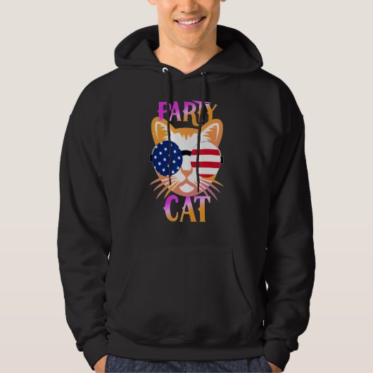 Partij Funny Cat Hoodie (Voorkant)