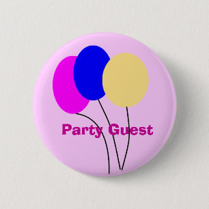 Partij gast ronde button 5,7 cm