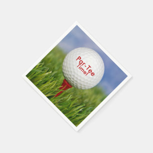 partij golfbal op rood t - shirt servet
