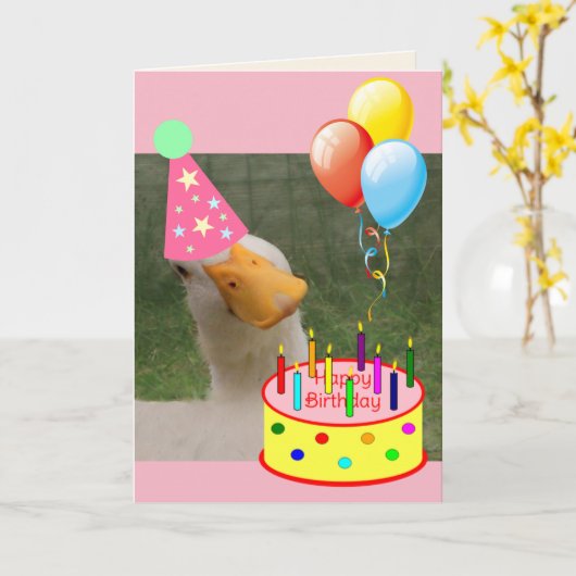 Partij Goose Funny Birthday Kaart (Gele Bloem)