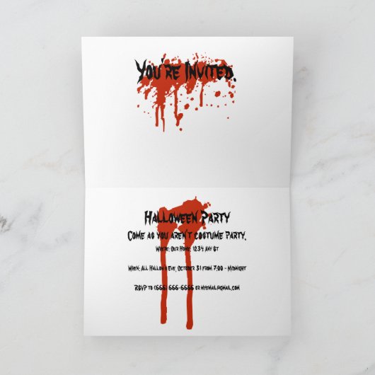  partij Halloween nodigt uit met bloedige tekst (Binnen)