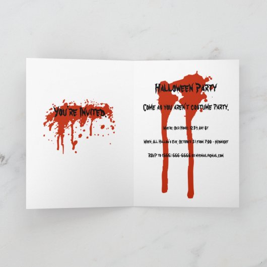  partij Halloween nodigt uit met bloedige tekst (Binnen)