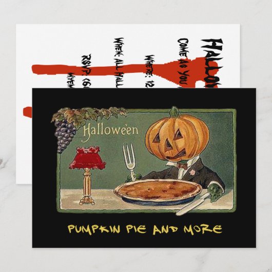  partij Halloween nodigt uit met bloedige tekst Kaart (Voorkant / Achterkant)