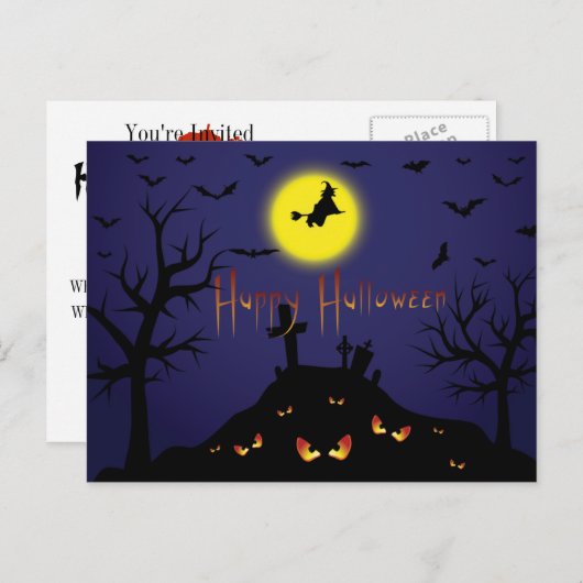  partij Halloween nodigt uit met bloedige tekst Uitnodiging Briefkaart (Voorkant / Achterkant)