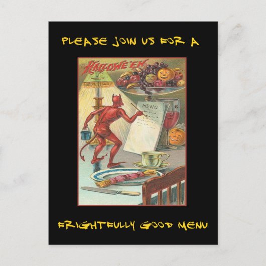 partij Halloween nodigt uit met bloedige tekst Uitnodiging Briefkaart (Voorkant)