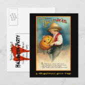  partij Halloween nodigt uit met bloedige tekst Uitnodiging Briefkaart (Voorkant / Achterkant)