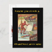 partij Halloween nodigt uit met bloedige tekst Uitnodiging Briefkaart (Voorkant / Achterkant)