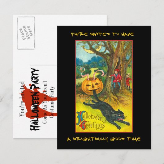  partij Halloween nodigt uit met bloedige tekst Uitnodiging Briefkaart (Voorkant / Achterkant)