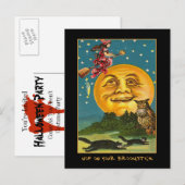 partij Halloween nodigt uit met bloedige tekst Uitnodiging Briefkaart (Voorkant / Achterkant)