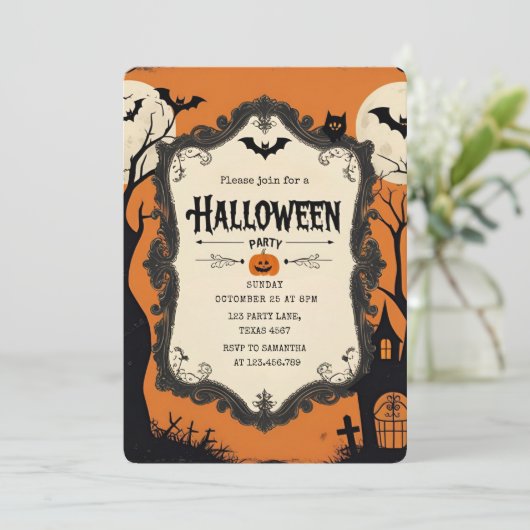  partij Halloween voor kinderen Feestdagenkaart (Staand voorkant)