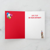 Partij hond op een Cake Birthday Kaart (Binnen)