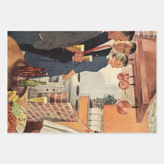  partij in de keuken, de bier en de Appetizers Inpakpapier Vel (Voorkant 3)