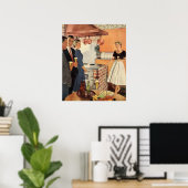 partij in de keuken, de bier en de Appetizers Poster (Thuiskantoor)