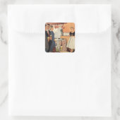 partij in de keuken, de bier en de Appetizers Vierkante Sticker (Tas)