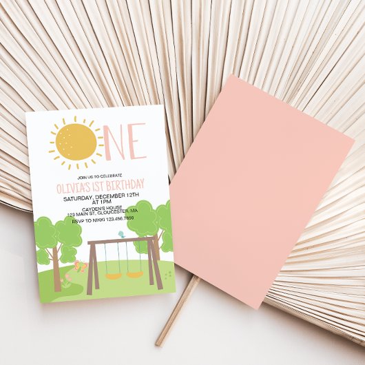 Partij in de Park Playground 1st Birthday Kaart