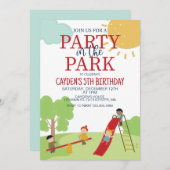 Partij in de speelplaats van het Park Kaart (Voorkant / Achterkant)