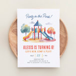 Partij in de speelplaats van het Park Kaart<br><div class="desc">Nodig vrienden en familie uit om de verjaardag van je kleintje te vieren met deze kleurrijke uitnodiging voor het thema 'feest in het park'.</div>