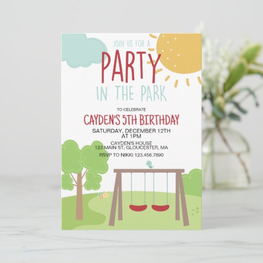 Partij in de speelplaats van het Park Kaart (Staand voorkant)