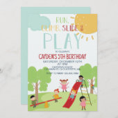 Partij in de speelplaats van het Park Kaart (Voorkant / Achterkant)