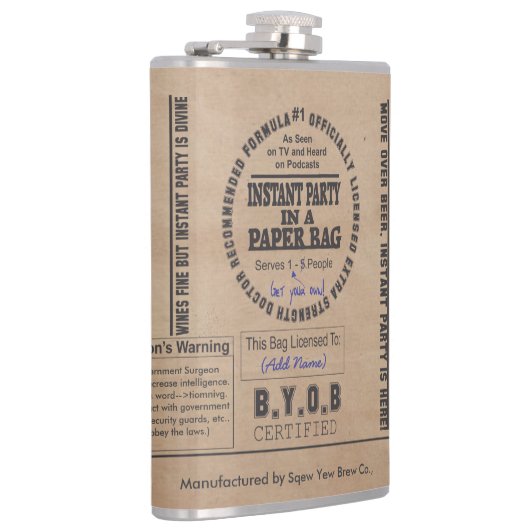 Partij in een  papierzak heupfles (Rechts)
