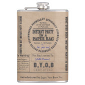Partij in een  papierzak heupfles (Voorkant)