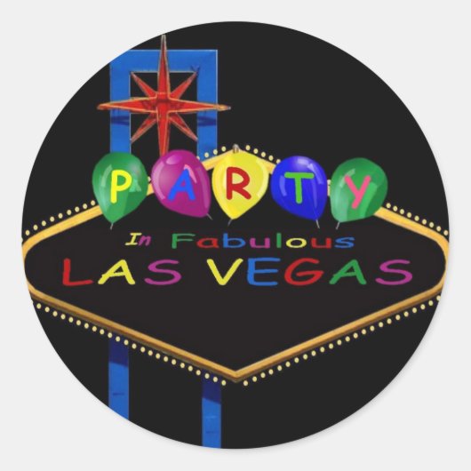Partij in Fabulous Las Vegas met Stickers van ball (Voorkant)
