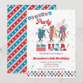 Partij in het Amerikaanse Kind Boy Birthday Americ Kaart (Voorkant / Achterkant)