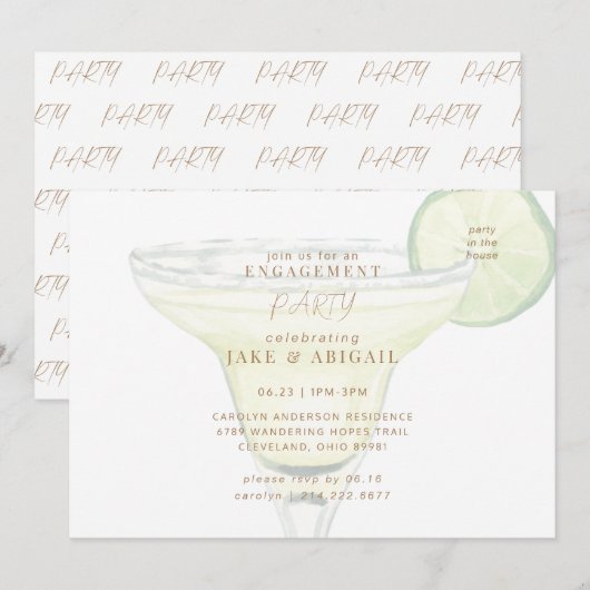 Partij in het Huis Margarita Engagement Party II Kaart (Voorkant / Achterkant)