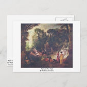 Partij in het park door Watteau Antoine Briefkaart (Voorkant / Achterkant)
