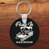 PARTIJ IN SLOW MOTION Pontoon Boat Sleutelhanger (Voorkant)