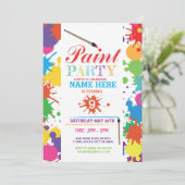 PARTIJ INVITE KINDER NEON FUN ART INK BIRTHDAY KAART (Staand voorkant)