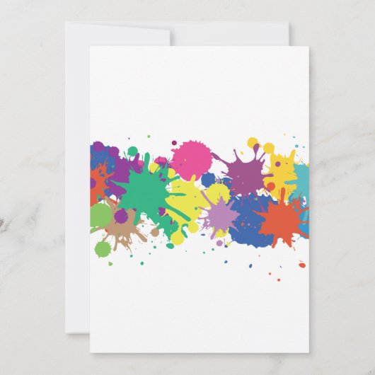 PARTIJ INVITE KINDER NEON FUN ART INK BIRTHDAY KAART (Achterkant)